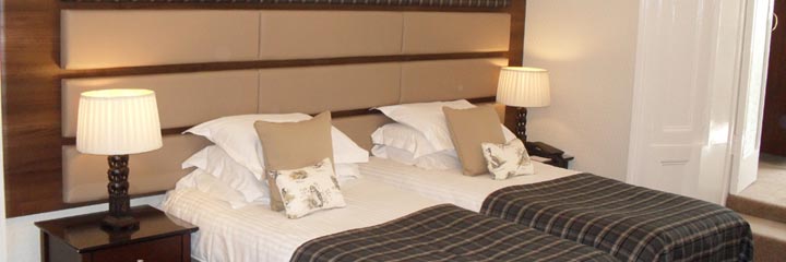 A twin bedroom at the Albany Hotel in St Andrews