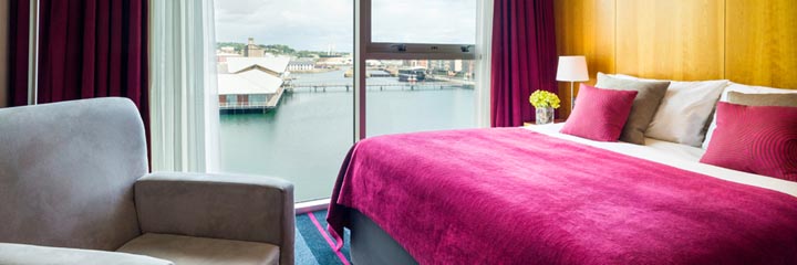 A City double bedroom at the Apex City Quay Hotel, Dundee