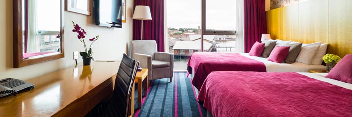 A City double bedroom at the Apex City Quay Hotel, Dundee