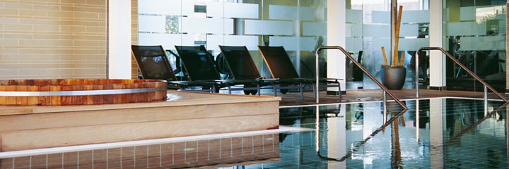 The Yu Spa swimming pool at the Apex City Quay Hotel, Dundee