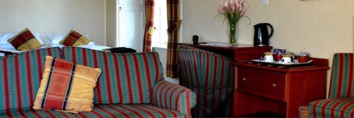 A double bedroom at the Crown Hotel in Portpatrick
