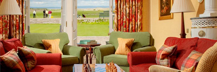 The drawing room lounge at Greywalls Hotel in Gullane