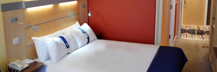 A double bedroom at the Holiday Inn Express Dundee
