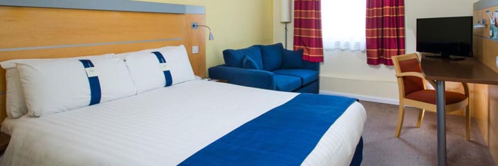 A double bedroom at the Holiday Inn Express Dunfermline