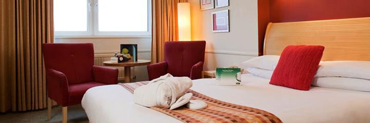 A double bedroom at the Holiday Inn Edinburgh hotel