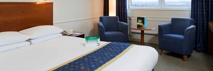 A double bedroom at the Holiday Inn Edinburgh hotel