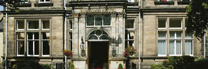 The front entrance to the Macdonald Rusacks Hotel in St Andrews