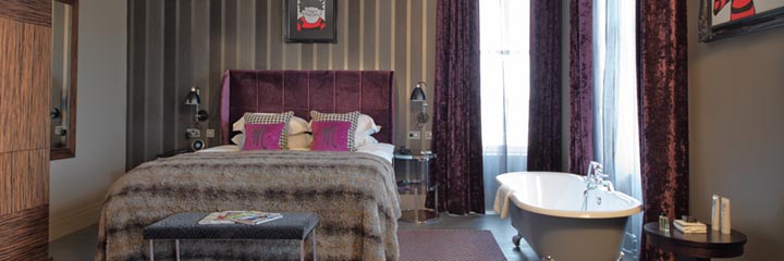 A bedroom at the Malmaison Dundee Hotel