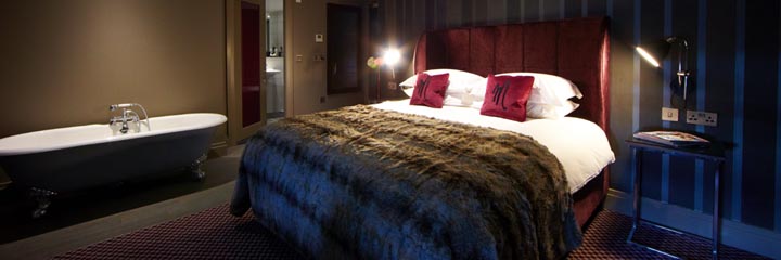 A bedroom at the Malmaison Dundee Hotel