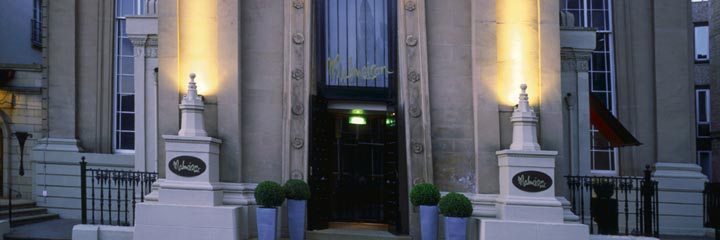 The entrance and exterior of the Malmaison Glasgow Hotel