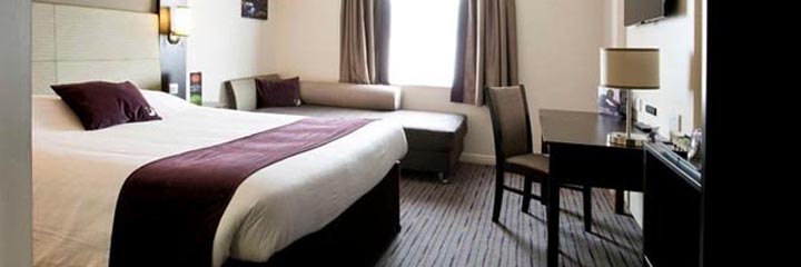 A double or family bedroom at the Premier Inn Aberdeen Airport Dyce
