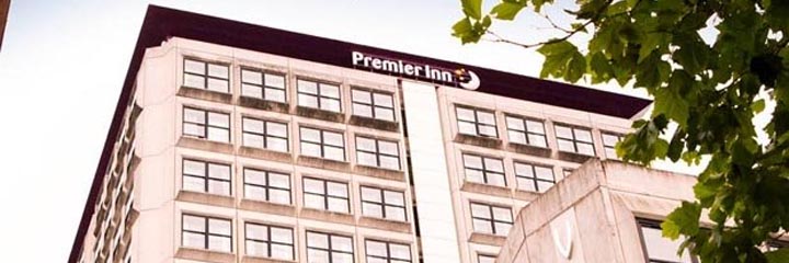 An exterior view of the Premier Inn Glasgow City Centre Charing Cross hotel