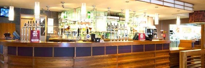 The Beefeater bar beside the Premier Inn Glasgow Newton Mearns, M77 hotel