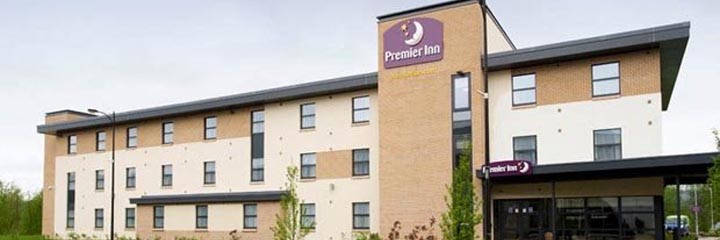 An exterior view of the Premier Inn Stirling City Centre hotel