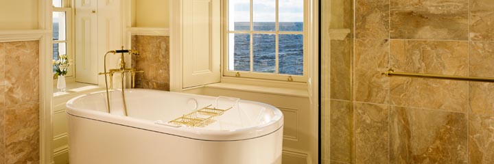 The bathroom in the Lighthouse Suite of the Trump Turnberry Hotel