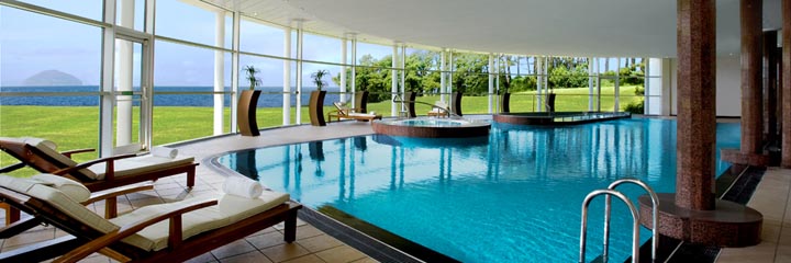 The swimming pool at the Trump Turnberry Hotel Spa