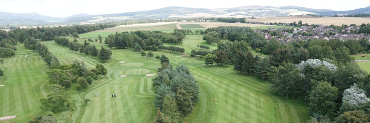 An aerial view of Alford Golf Club in Aberdeenshire