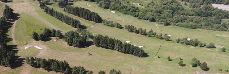 An aerial view of the golf course at Braes Golf Centre, Falkirk