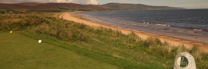 View from the 2nd tee of Brora golf course