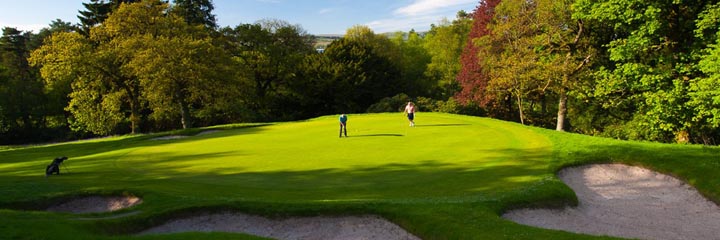 The 16th green of the championship course at Cawder Golf Club
