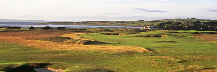 Looking across the 1st hole at Craigielaw Golf Club on the East Lothian coast