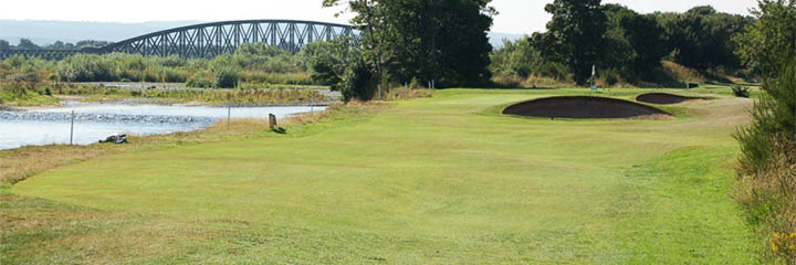 One of the holes at Garmouth and Kingston Golf Club sitting by the mouth of the River Spey