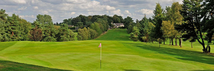 The 7th hole at Hayston Golf Club, looking down the fairway from the green