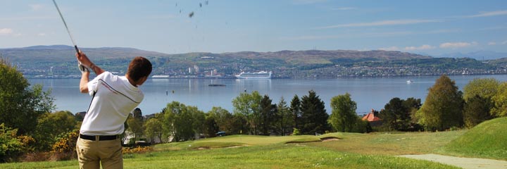 The view from the 11th tee at Helensburgh Golf Club looking south across the River Clyde to Greenock