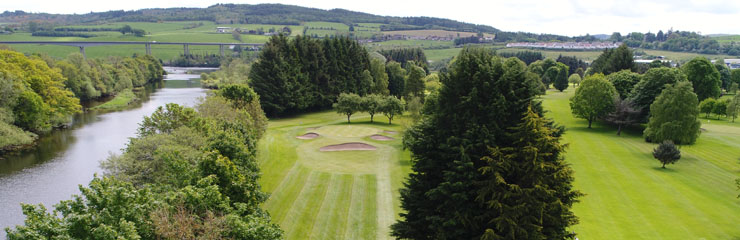King James VI golf course, which sits on an island close to the centre of Perth