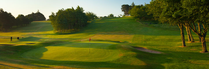 Looking back up at the 11th hole of Kingsknowe golf course from the green