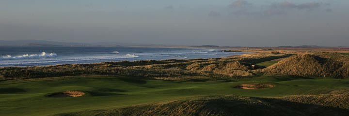 Looking across the course at the Machrie Links on Islay towards the sea.