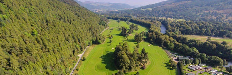 An aerial view of Taymouth golf course by Kenmore