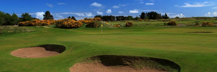 The 11th hole of the Medal course at the Monifieth Links