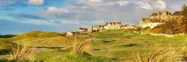 The 18th hole of the Old course at Moray Golf Club