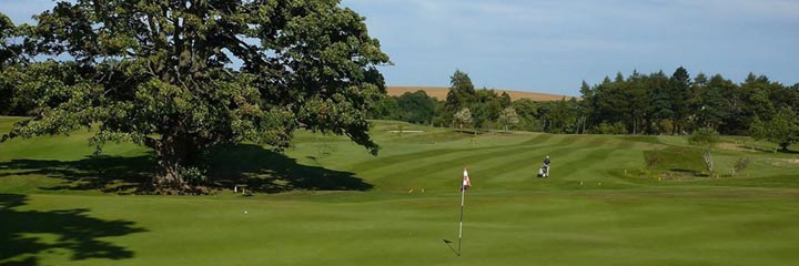 Looking across the parkland Oatridge golf course in West Lothian