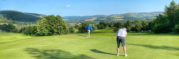 Putting out at Peebles Golf Club in the Scottish Borders