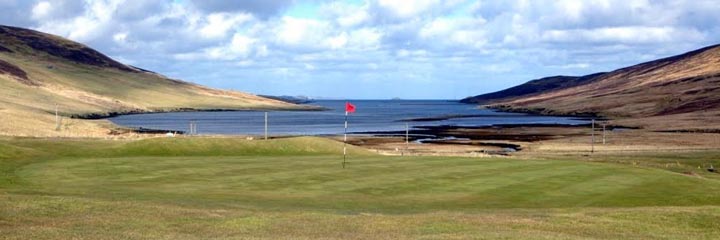 The 17th hole at Shetland Golf Club