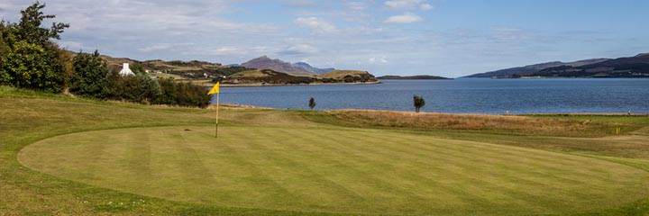 The 7th and 16th hole at Isle of Skye Golf Club