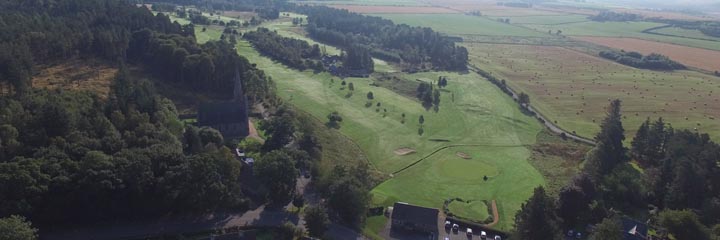 An aerial view of Tarland golf course