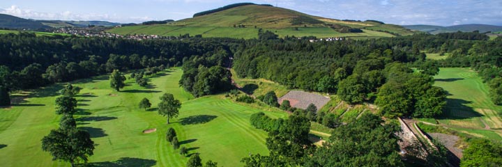 An aerial view of Torwoodlee golf course in the Scottish Borders